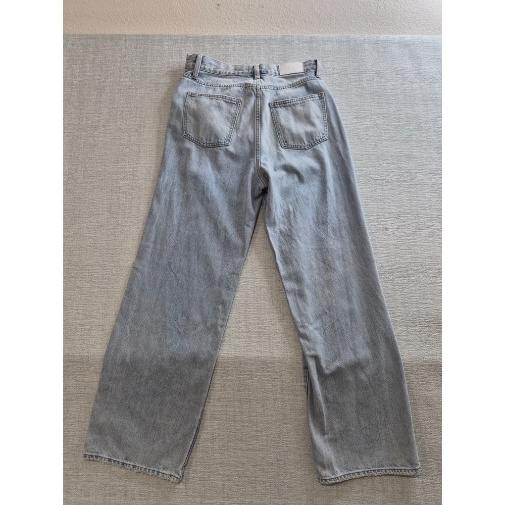 Pistola Bobbie Crossover Jeans Womens 27 Blue Denim Cotton High Rise Wide Leg